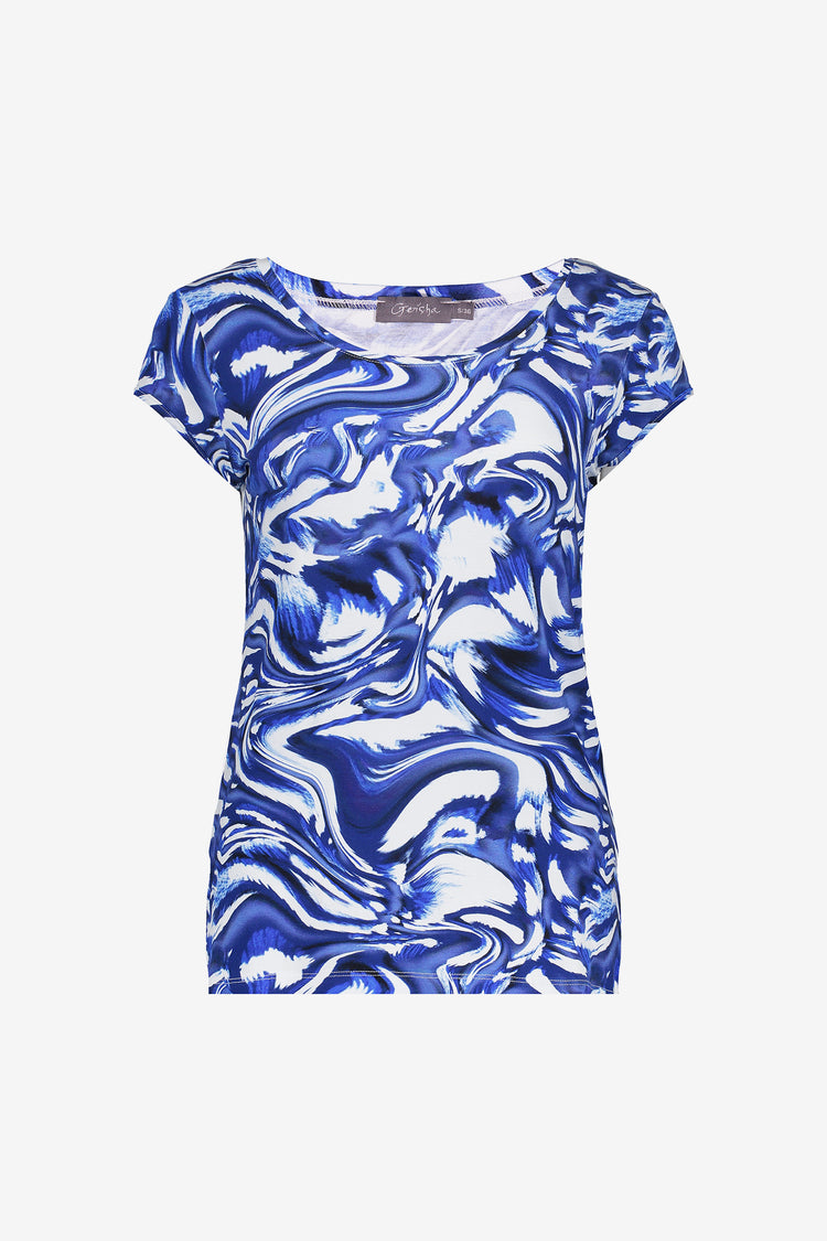 Geisha dames T-shirt met ronde hals en print