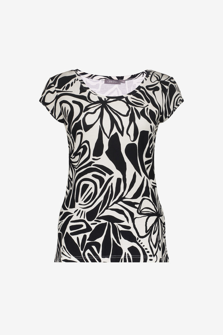 Geisha Damen-T-Shirt mit Rundhalsausschnitt und Print
