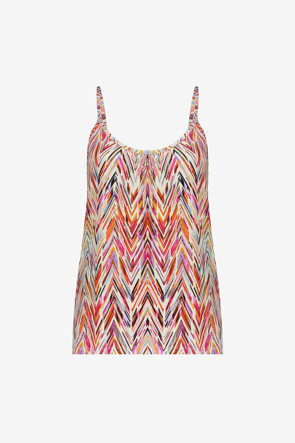 Geisha Damen sommerliches Top mit Print und Spaghettiträgern