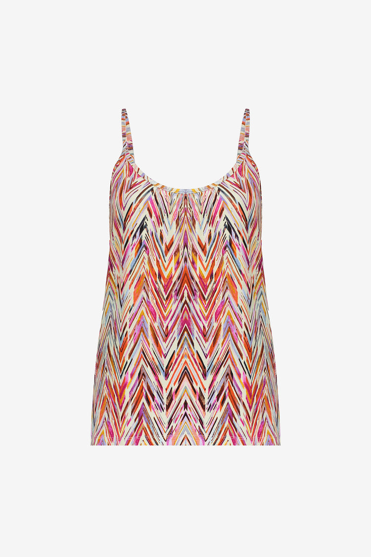 Geisha Damen sommerliches Top mit Print und Spaghettiträgern