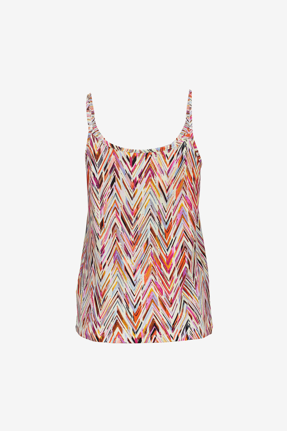 Geisha Damen sommerliches Top mit Print und Spaghettiträgern