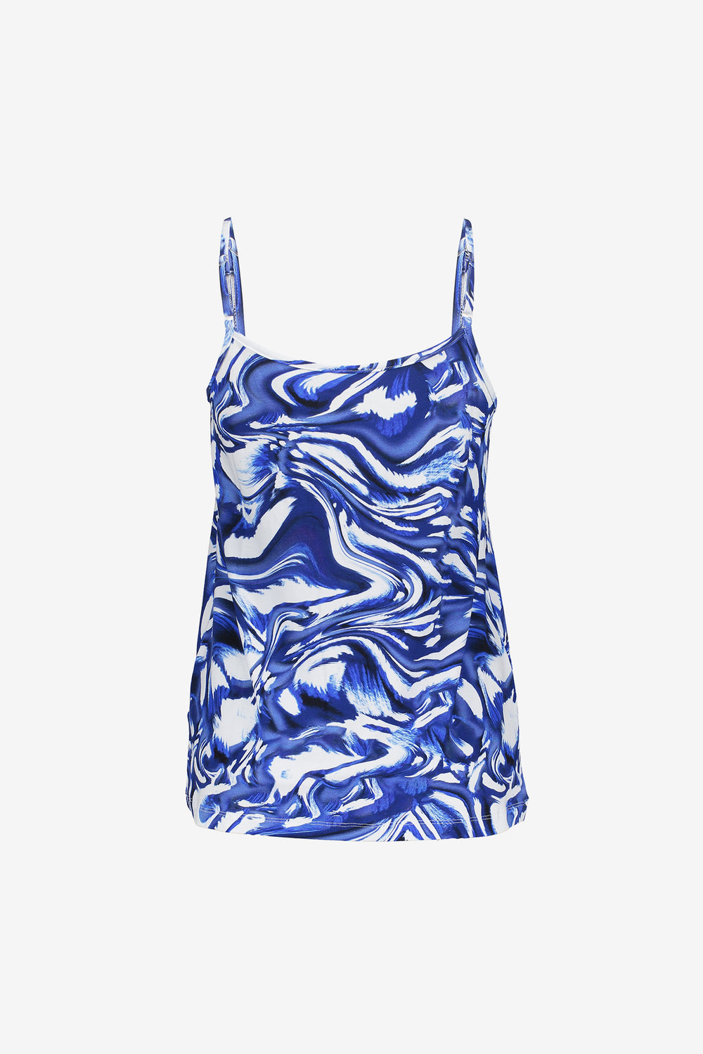Geisha dames zomerse top met print en spaghettibandjes