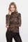Geisha Damen-Mesh-Top mit Leoprint