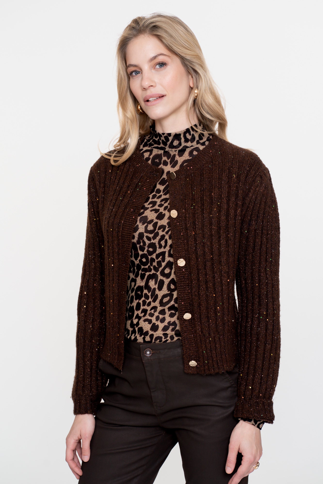 Geisha Damen-Mesh-Top mit Leoprint