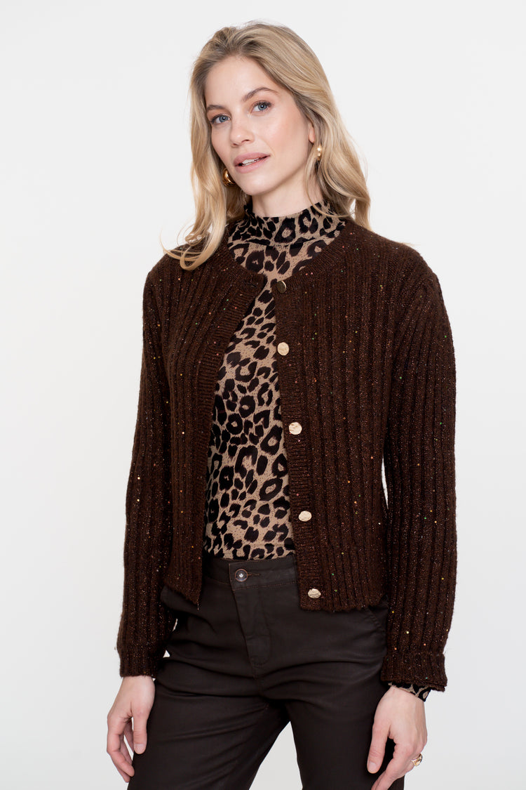 Geisha Damen-Mesh-Top mit Leoprint