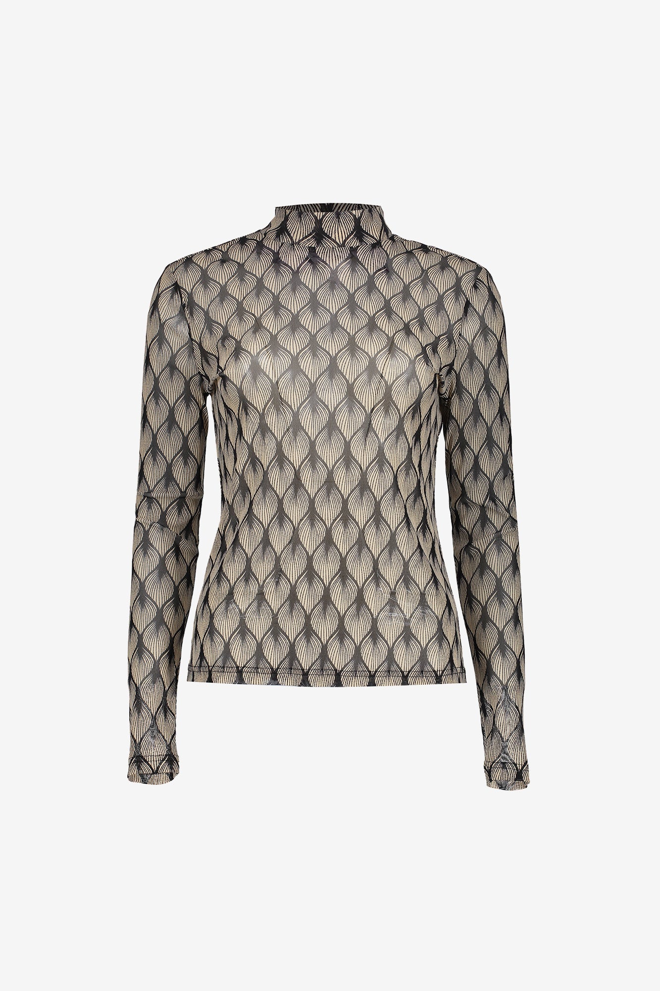 Geisha Damen-Mesh-Top mit grafischem Print