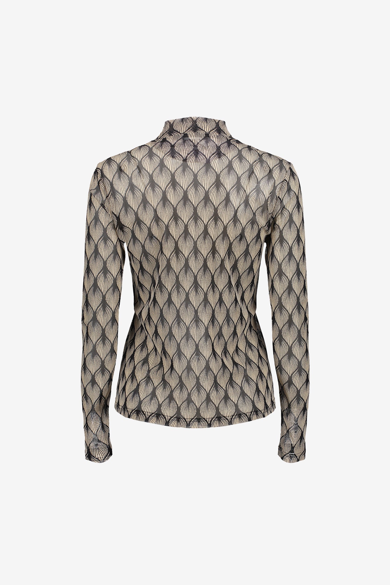 Geisha Damen-Mesh-Top mit grafischem Print