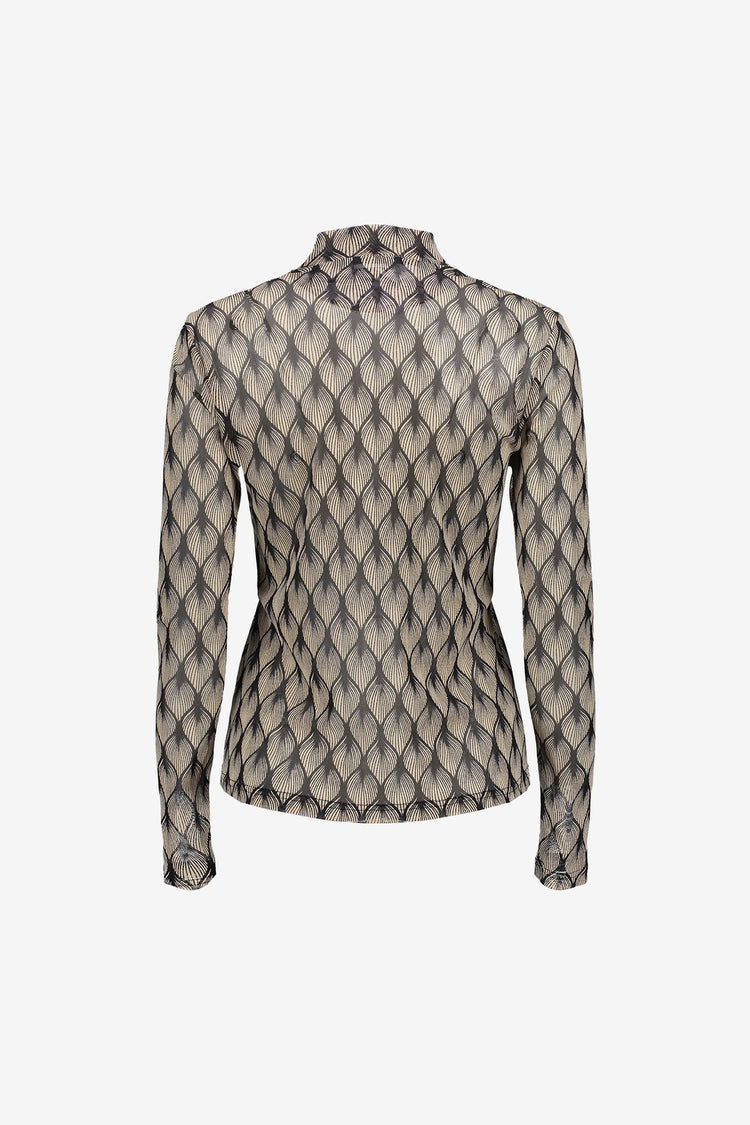 Geisha Damen-Mesh-Top mit grafischem Print
