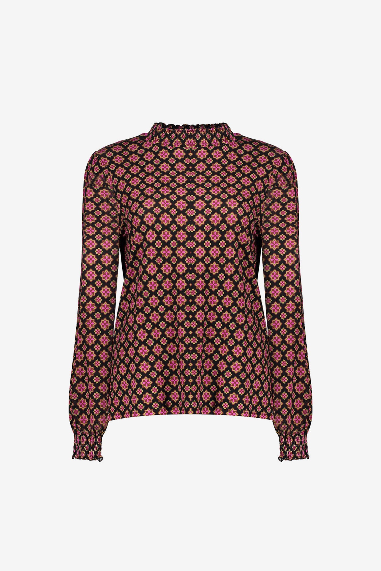 Geisha Damen-Top mit Retro-Sternenmuster