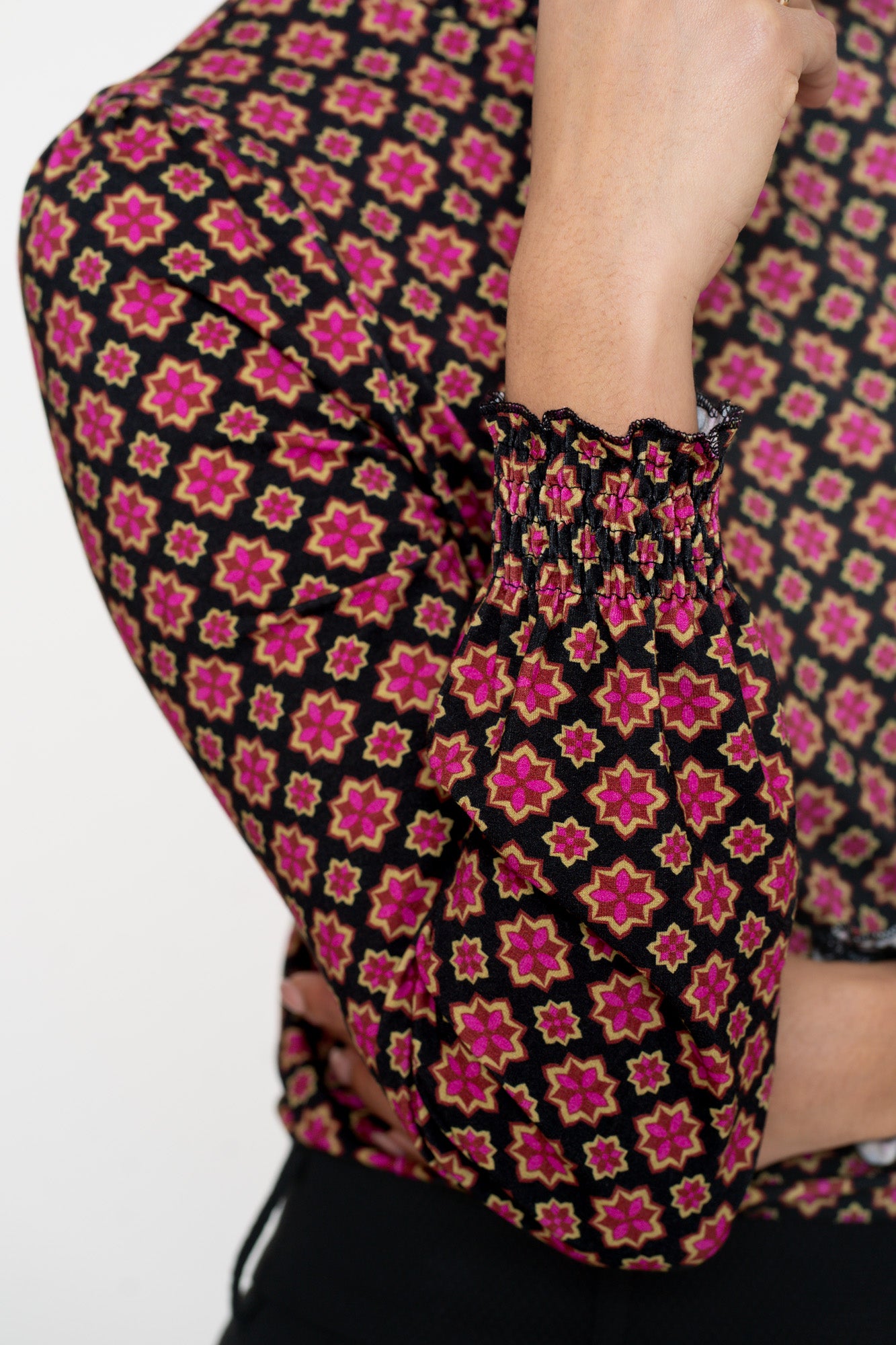 Geisha Damen-Top mit Retro-Sternenmuster