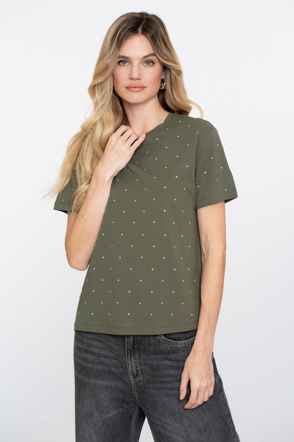 Geisha Damen-T-Shirt mit Strasssteinen