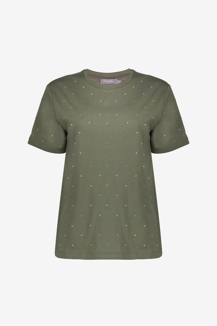 Geisha Damen-T-Shirt mit Strasssteinen