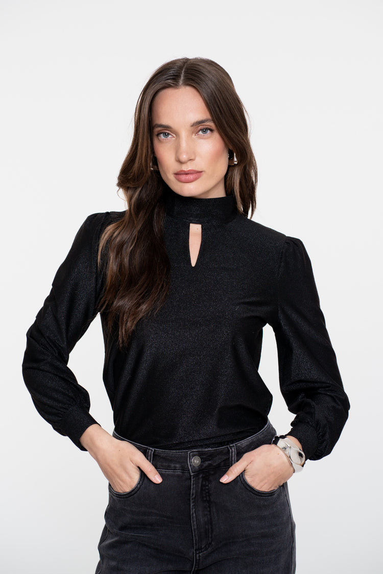 Geisha Damen-Choker-Top mit Puffärmeln