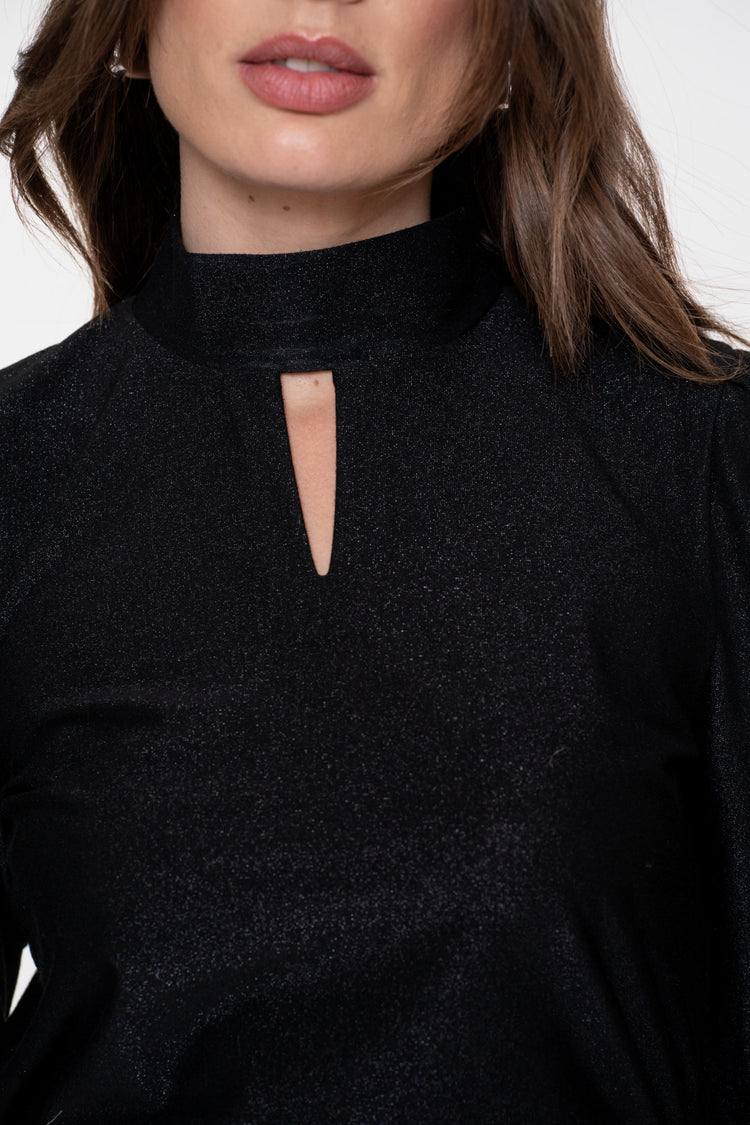 Geisha Damen-Choker-Top mit Puffärmeln
