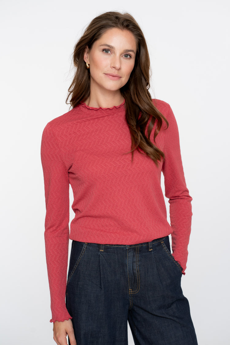 Geisha Damen Basic-Top mit Rüschen