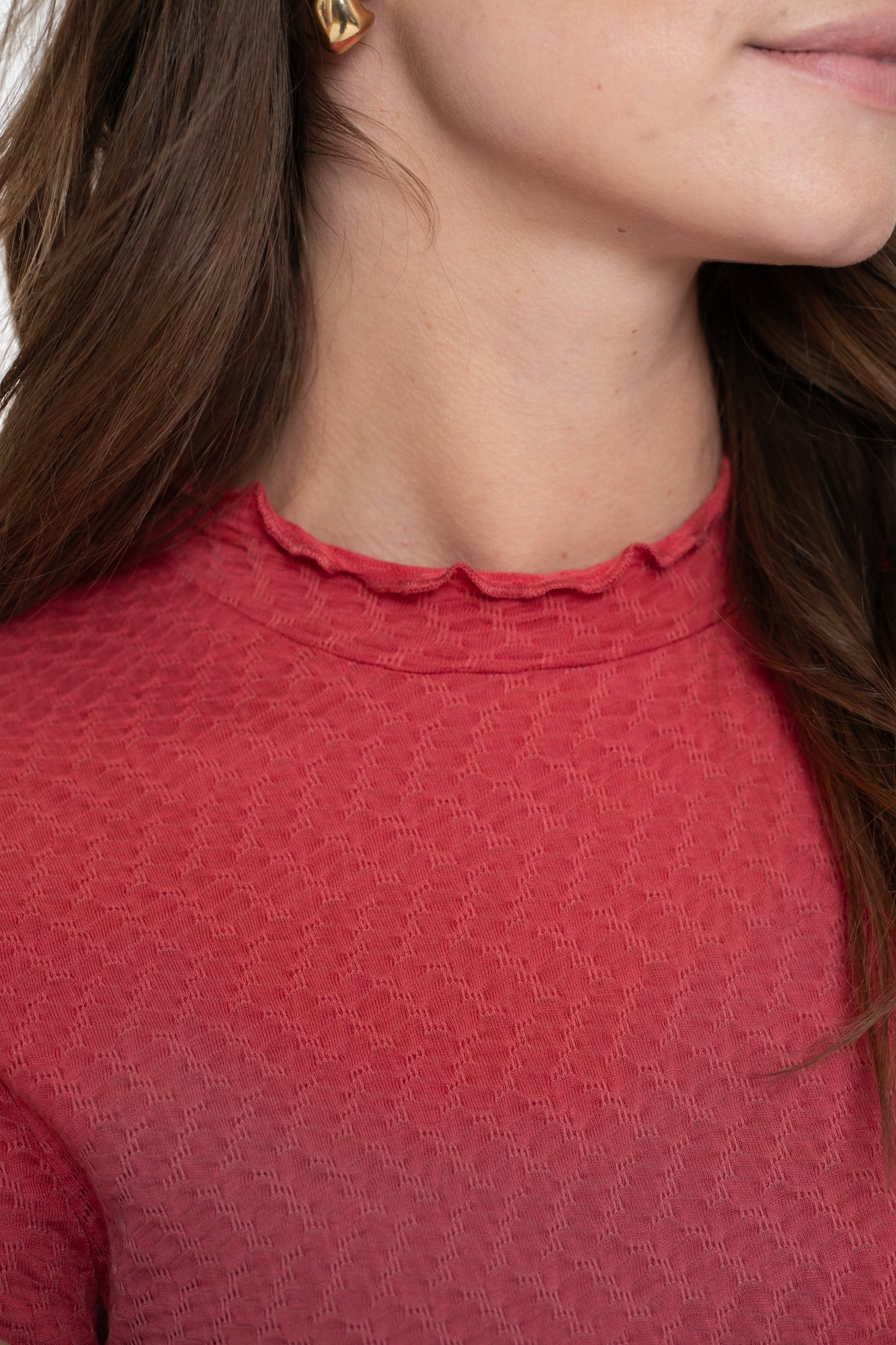 Geisha Damen Basic-Top mit Rüschen