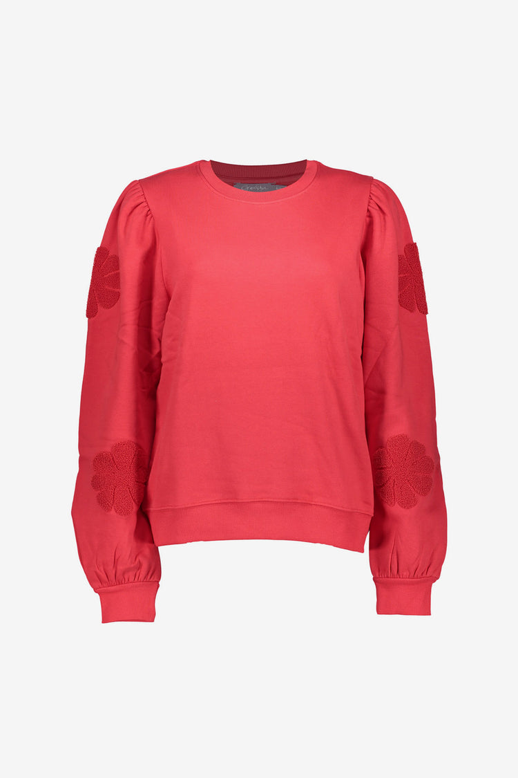 Geisha Damenpullover mit gestickten Blumen