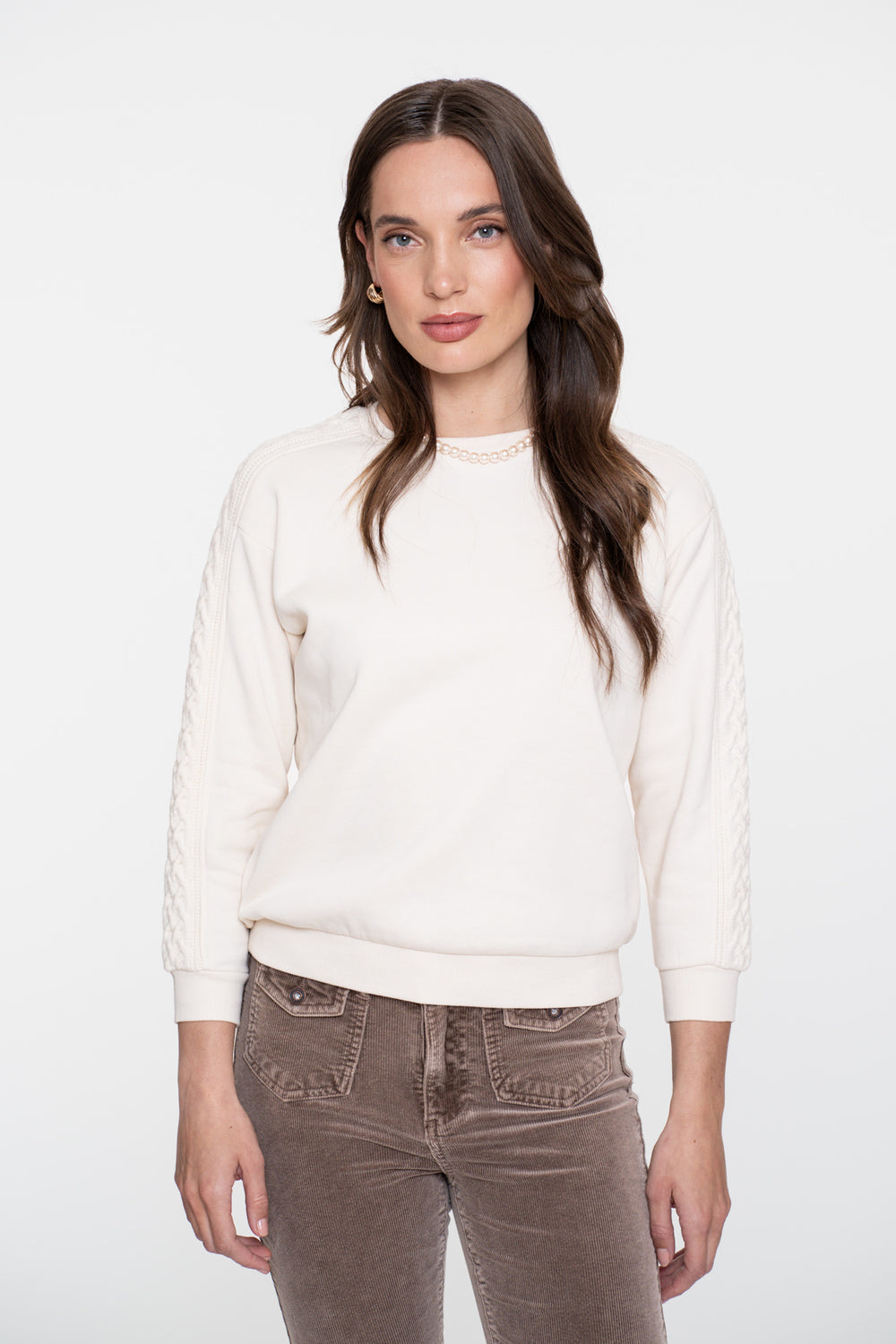 Geisha Damen-Sweatshirt mit Strickdetail