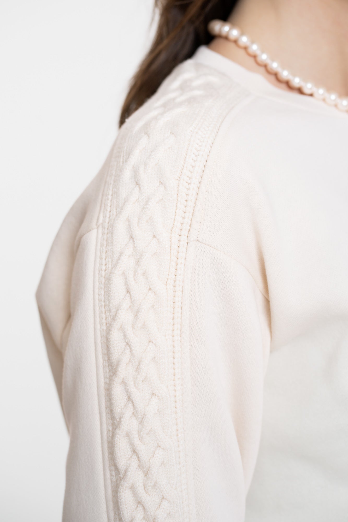 Geisha Damen-Sweatshirt mit Strickdetail
