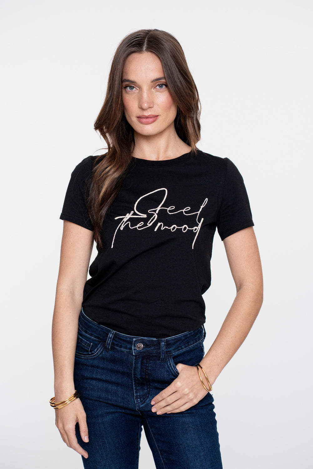 Geisha Damen-Basic-T-Shirt mit Schriftzug