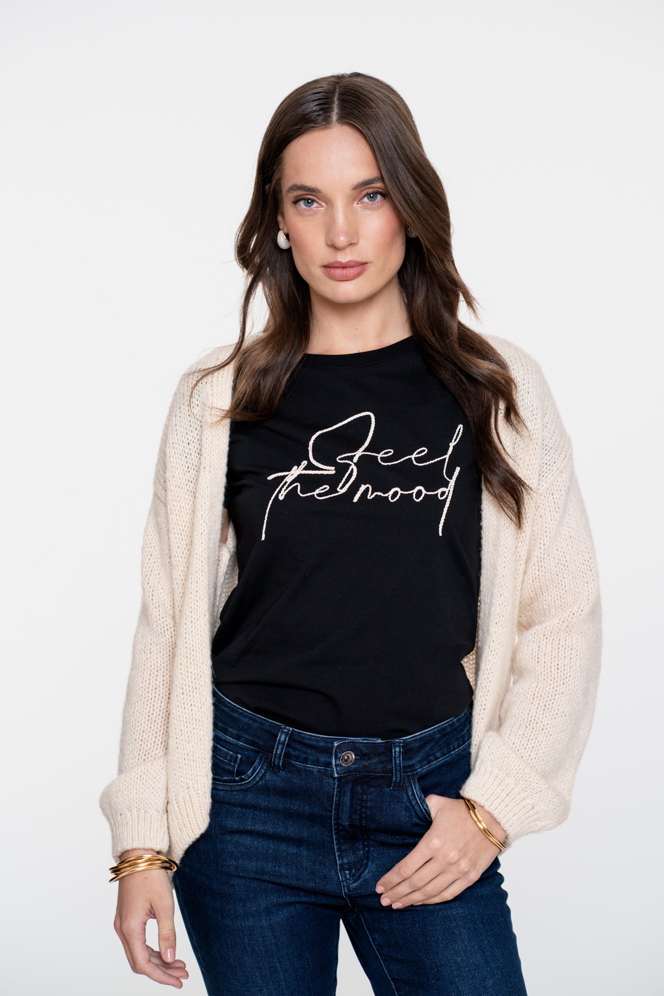 Geisha Damen-Basic-T-Shirt mit Schriftzug