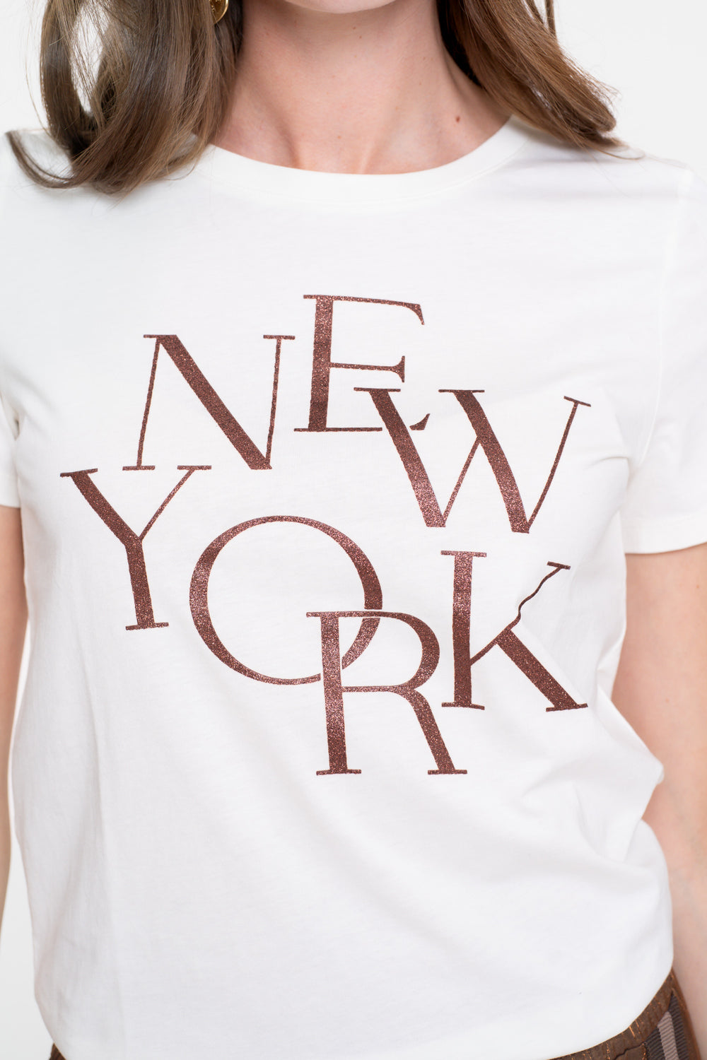 Geisha Damen-Basic-T-Shirt mit „New York“-Print