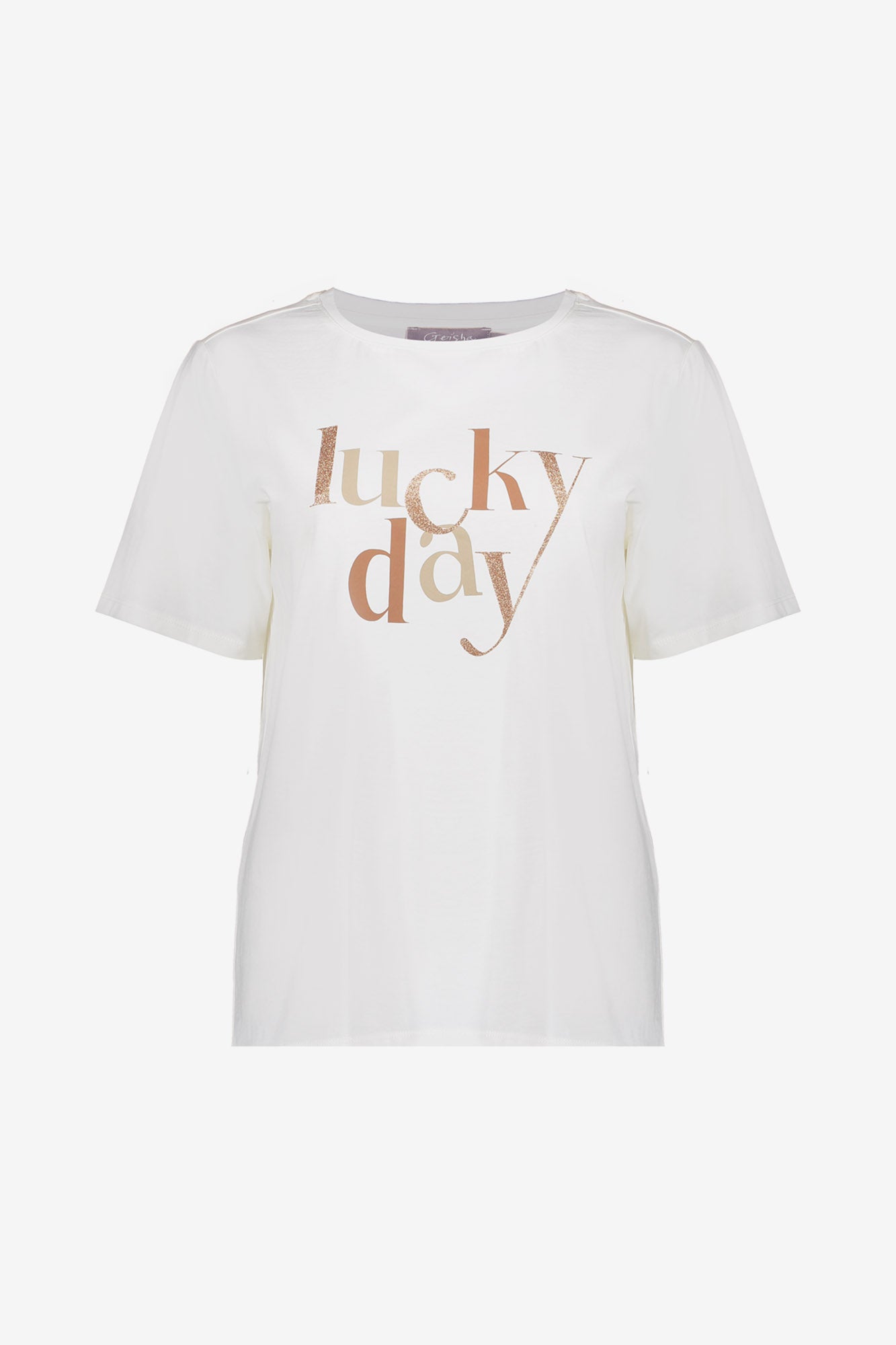 Geisha Damen-Basic-T-Shirt mit „Lucky Day“-Print