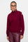 Geisha Damen Burgunderrote Strickpullover mit goldenen Knöpfen
