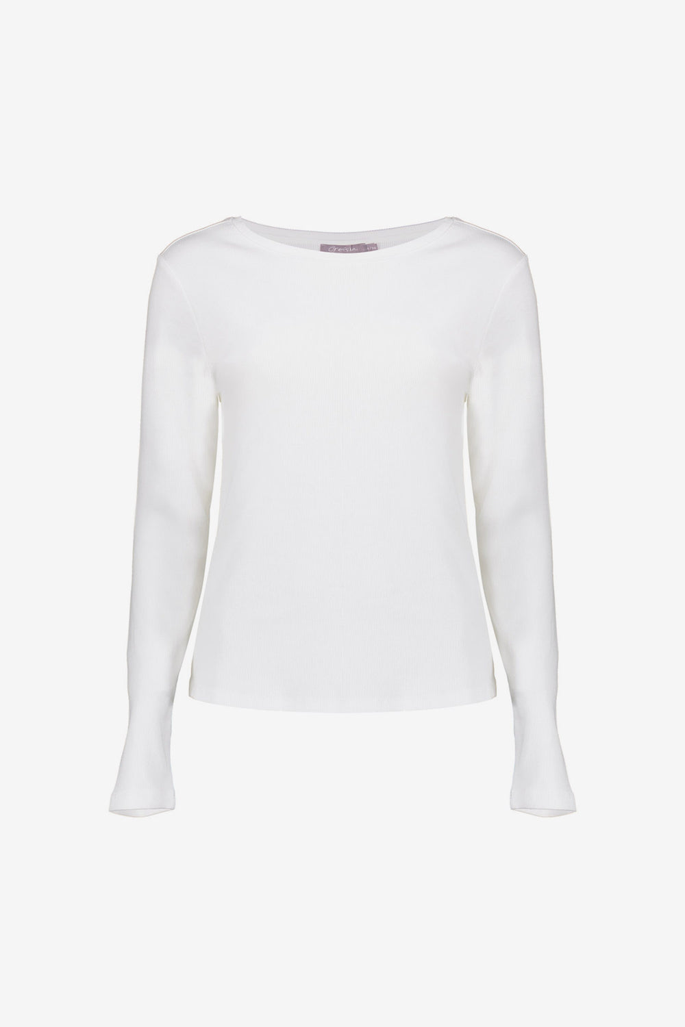 Geisha Damen Basic Rippstrick-T-Shirt mit langen Ärmeln
