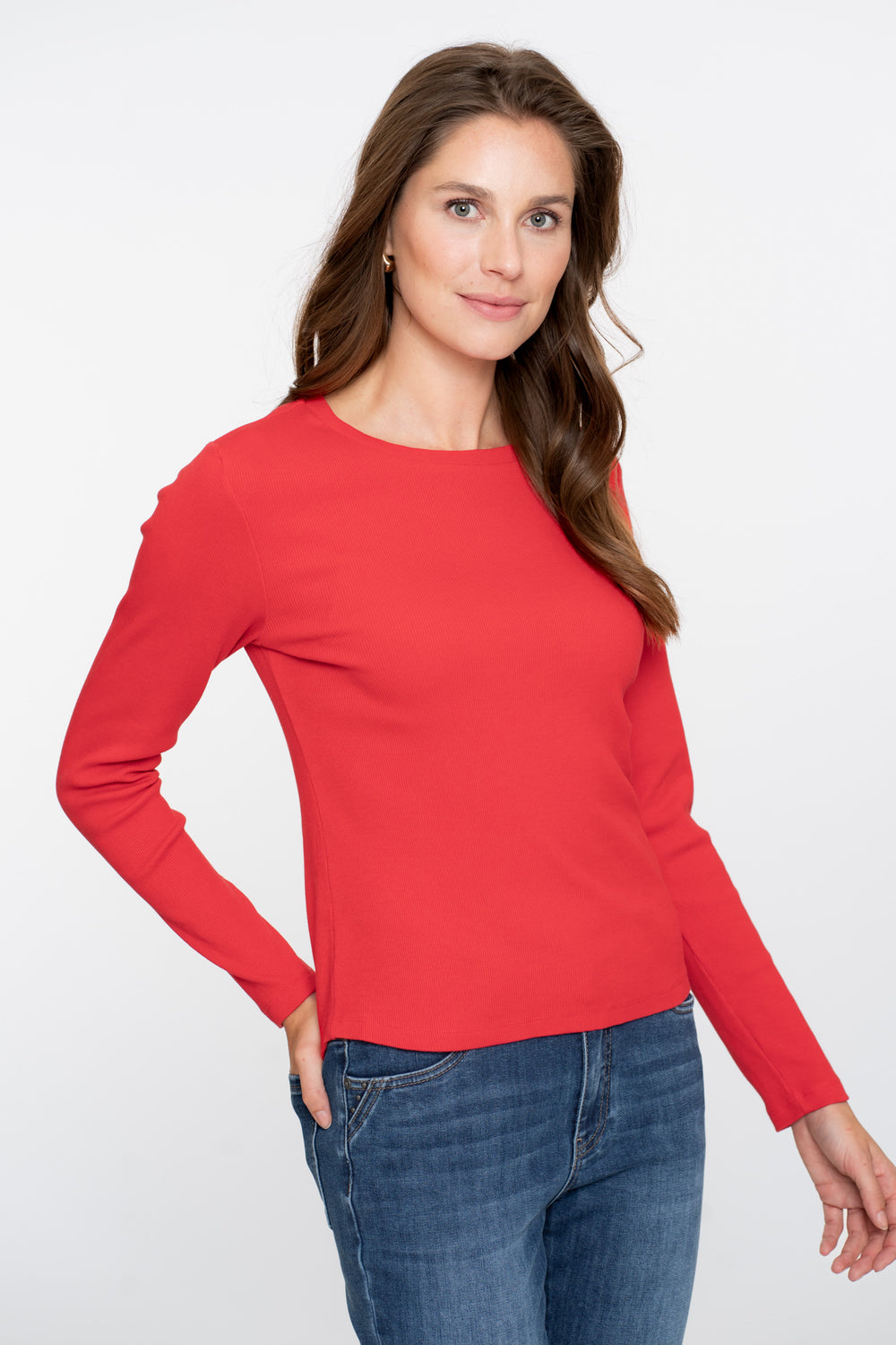 Geisha Damen Basic-Rippstrick-T-Shirt