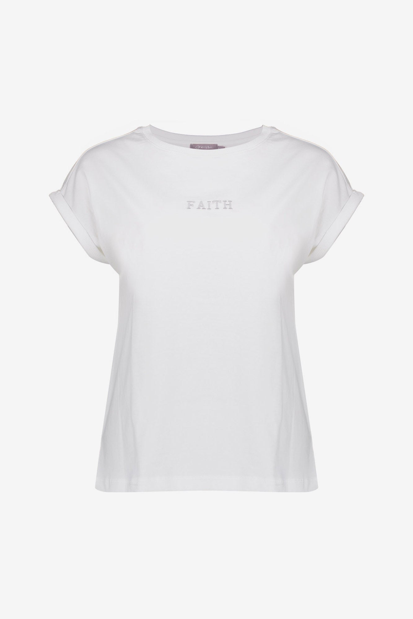 Geisha Damen-Basic-T-Shirt mit Sticktext