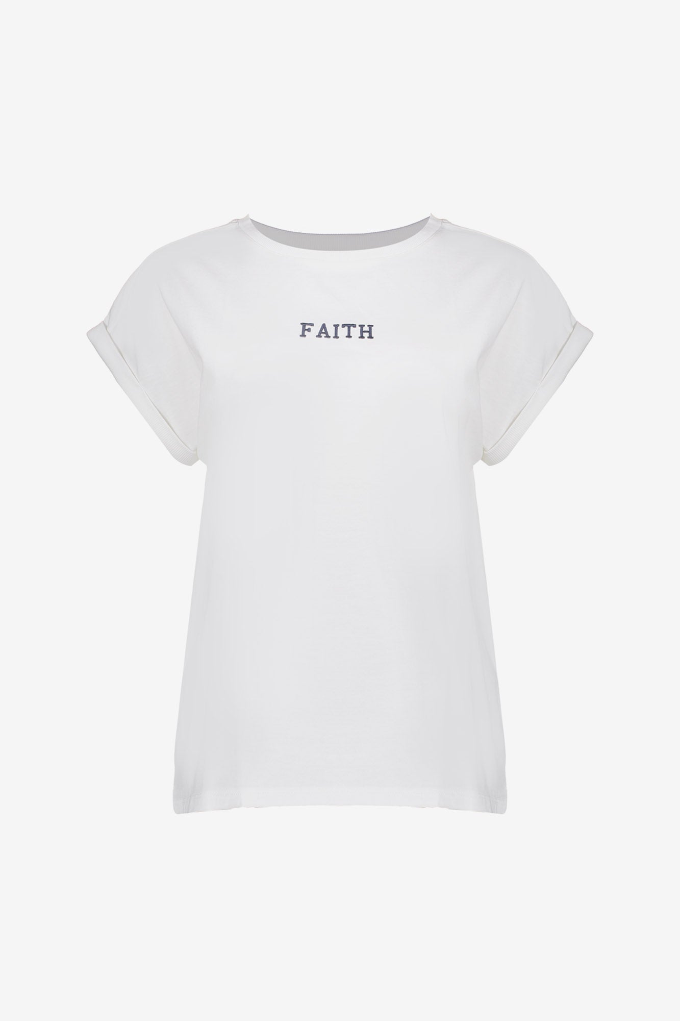 Geisha Damen Basic-T-Shirt mit Sticktext