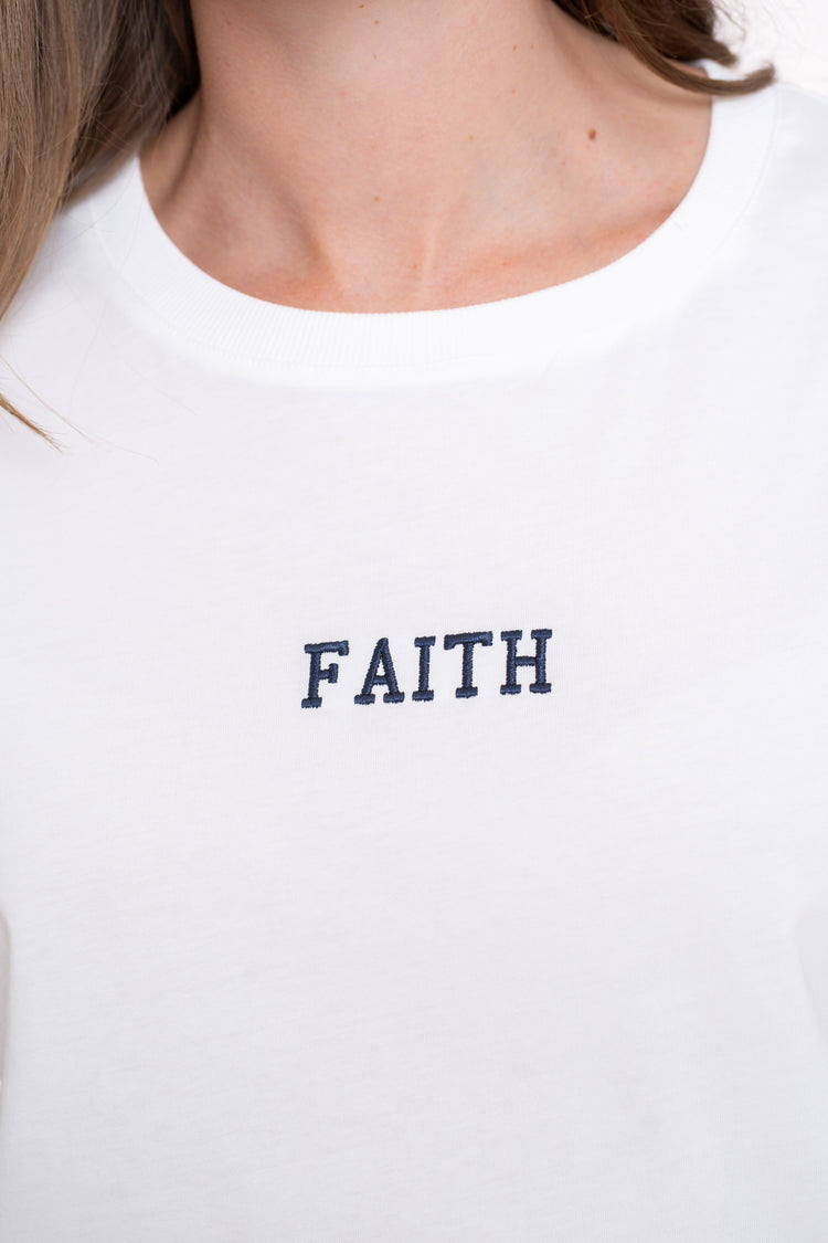 Geisha Damen Basic-T-Shirt mit Sticktext