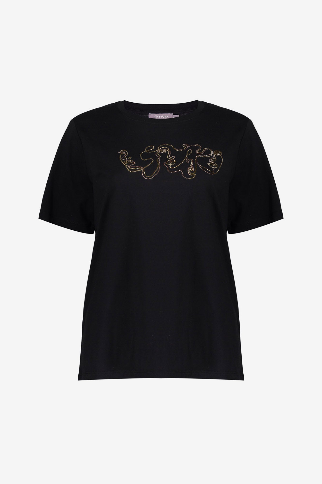 Geisha Damen-T-Shirt mit arty Face-Print