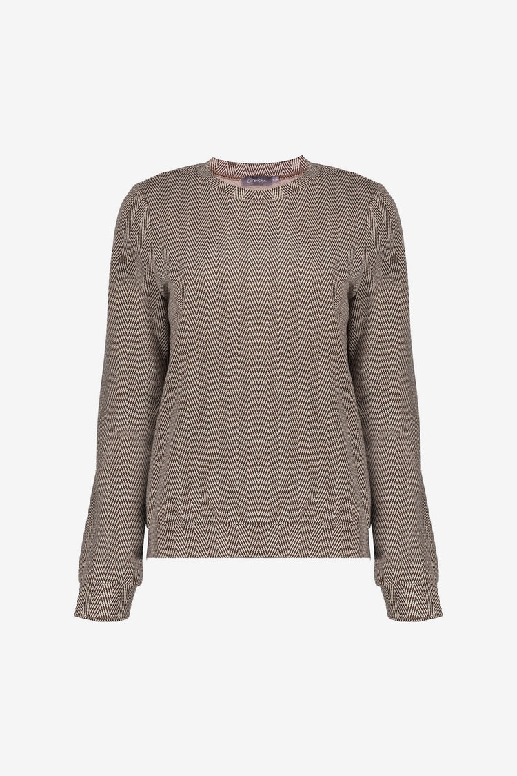 Geisha Damen-Top mit Zickzackmuster und Lurex