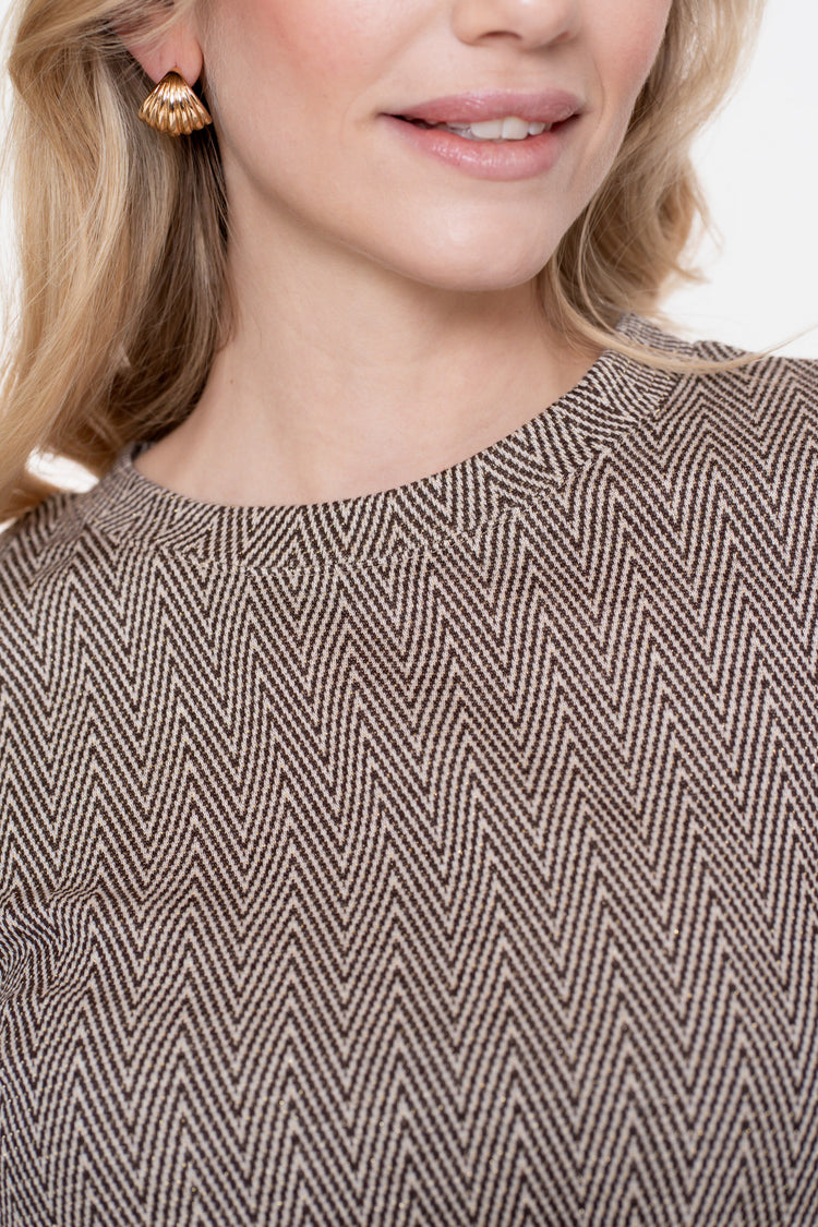 Geisha Damen-Top mit Zickzackmuster und Lurex