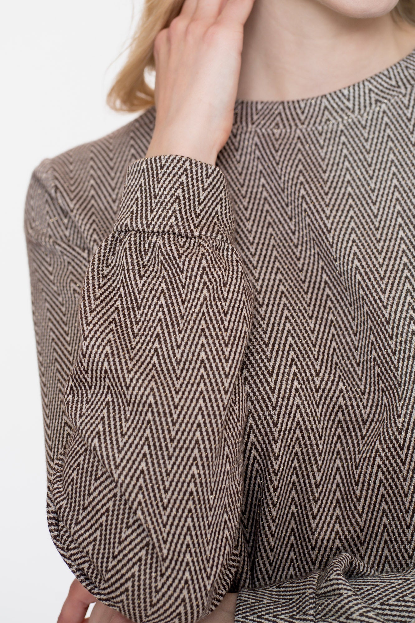 Geisha Damen-Top mit Zickzackmuster und Lurex