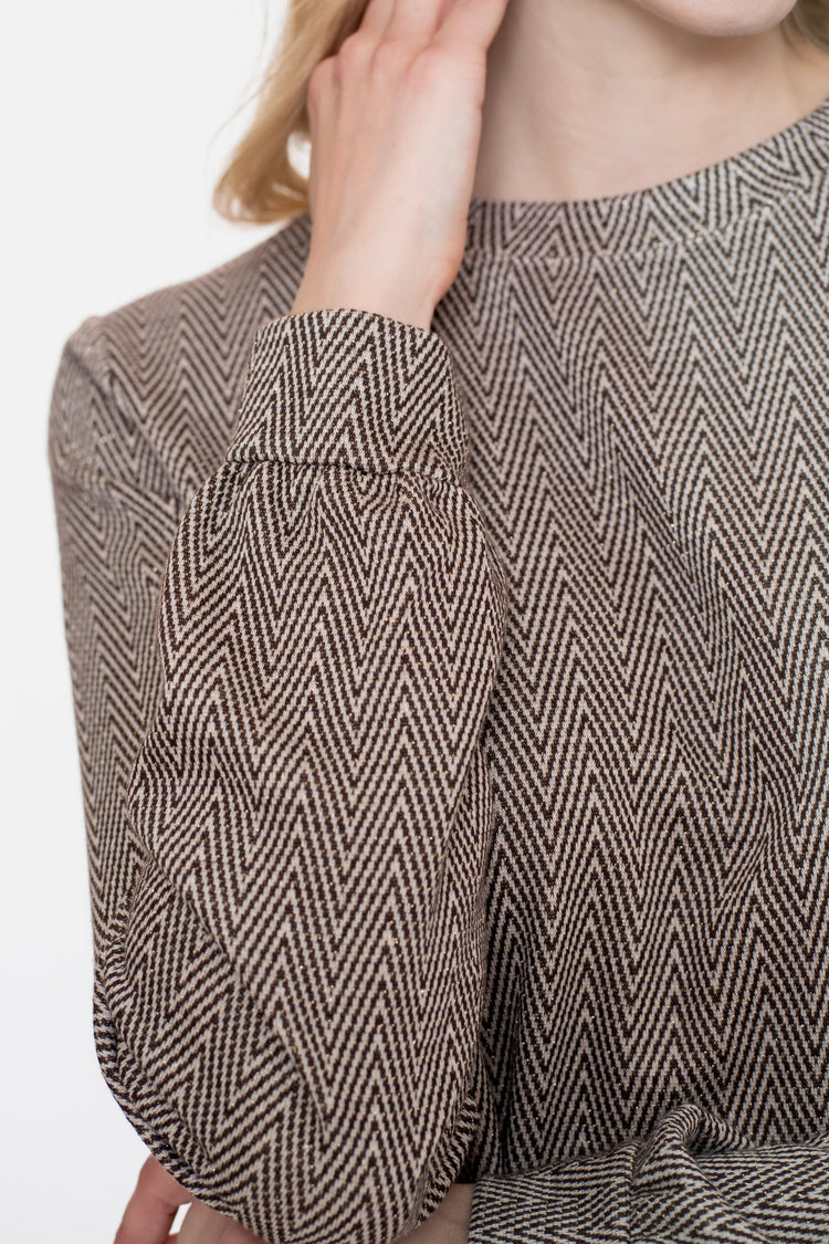 Geisha Damen-Top mit Zickzackmuster und Lurex