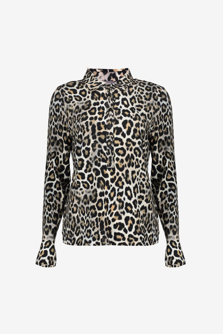 Geisha Damen Jersey-Bluse mit Leopardenprint