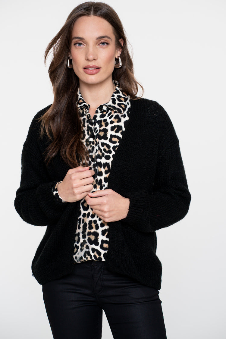 Geisha Damen Jersey-Bluse mit Leopardenprint