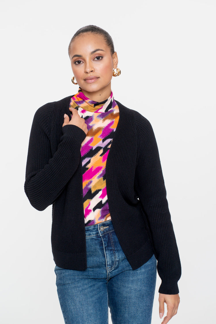 Geisha Damen-Top mit Stehkragen und Muster