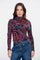 Geisha Damen Top mit Turtleneck und buntem Print