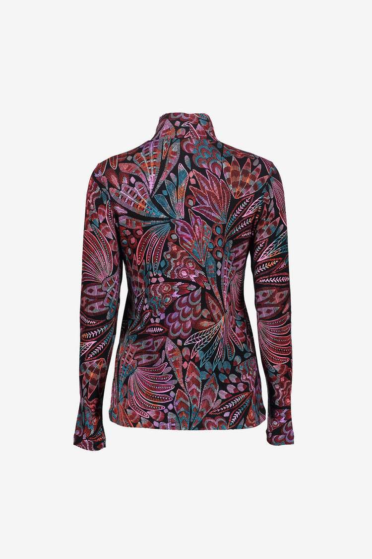 Geisha Damen Top mit Turtleneck und buntem Print