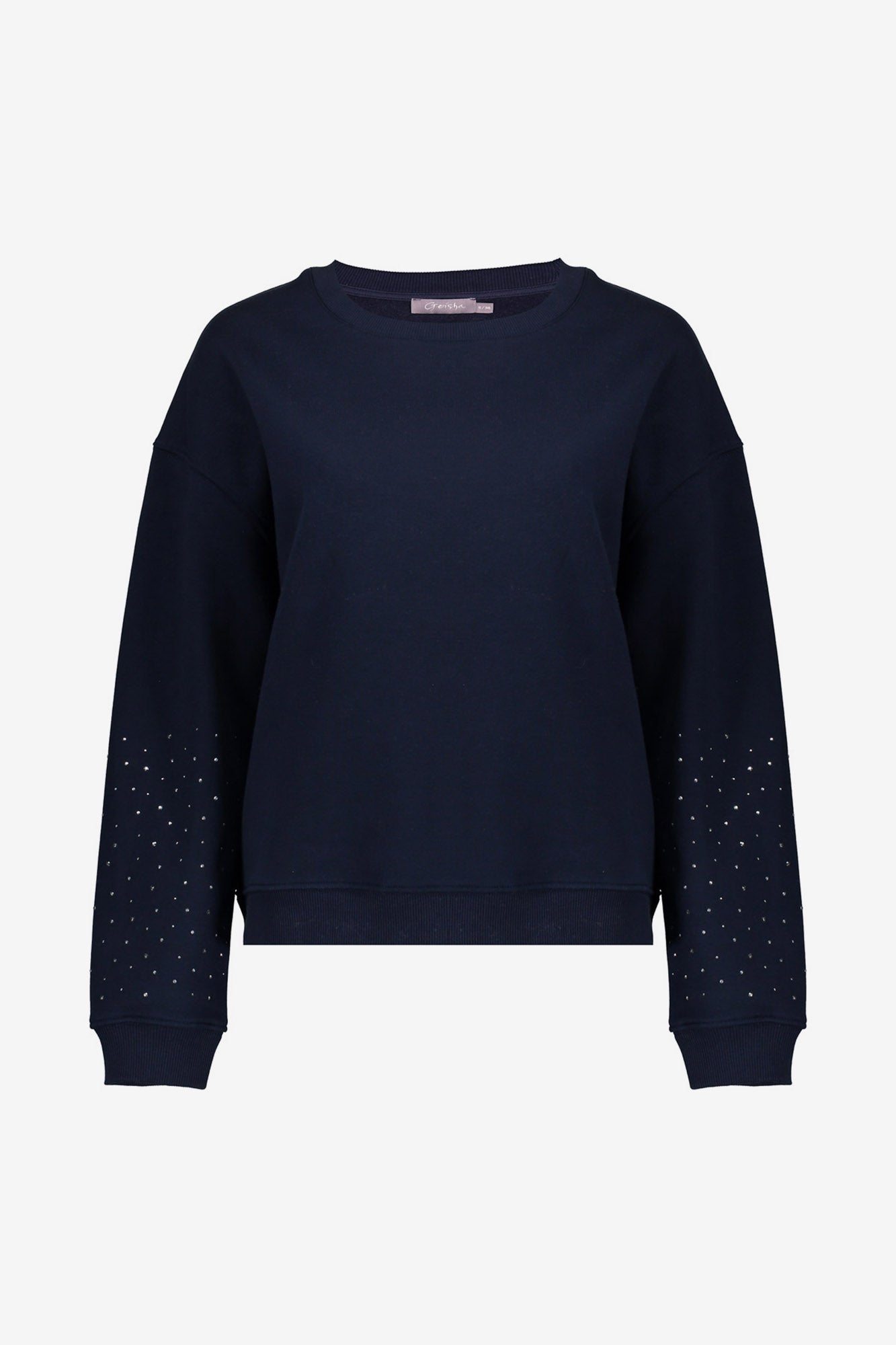 Geisha Damen-Sweater in Marineblau mit Strasssteinen