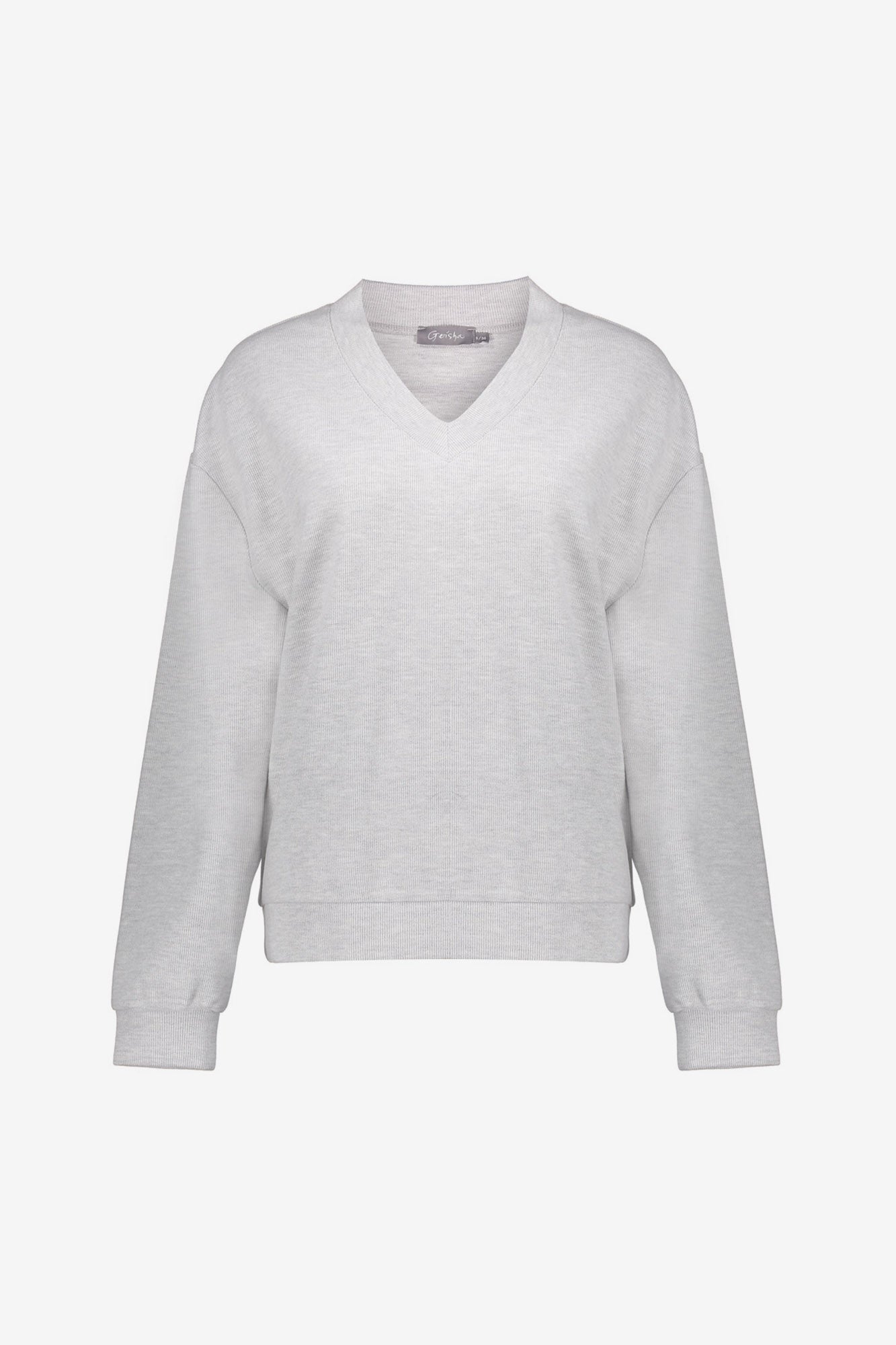 Geisha Damen-Melangepullover mit V-Ausschnitt
