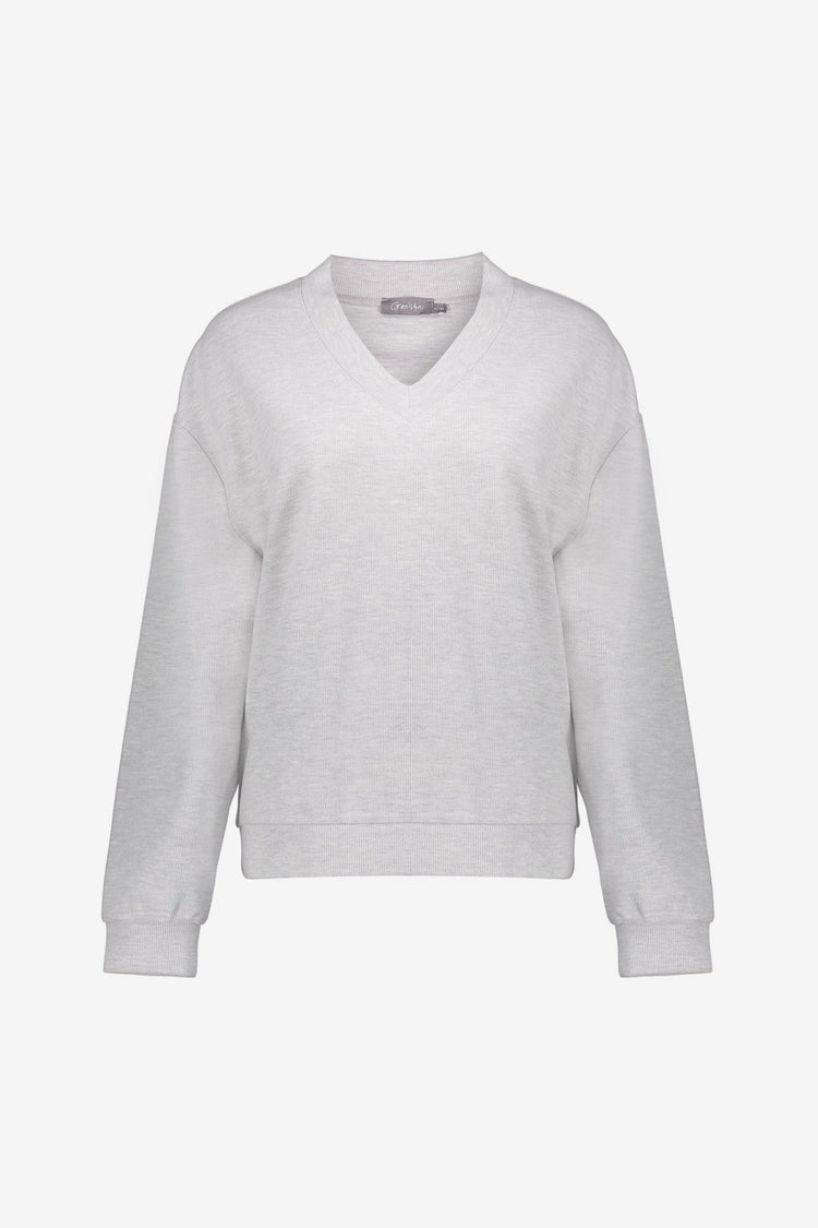 Geisha Damen-Melangepullover mit V-Ausschnitt