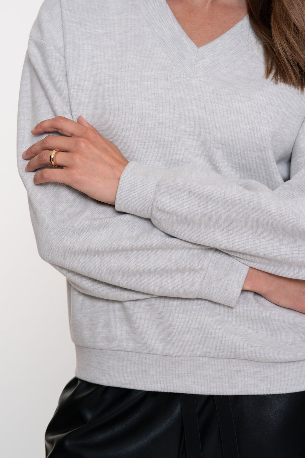 Geisha Damen-Melangepullover mit V-Ausschnitt