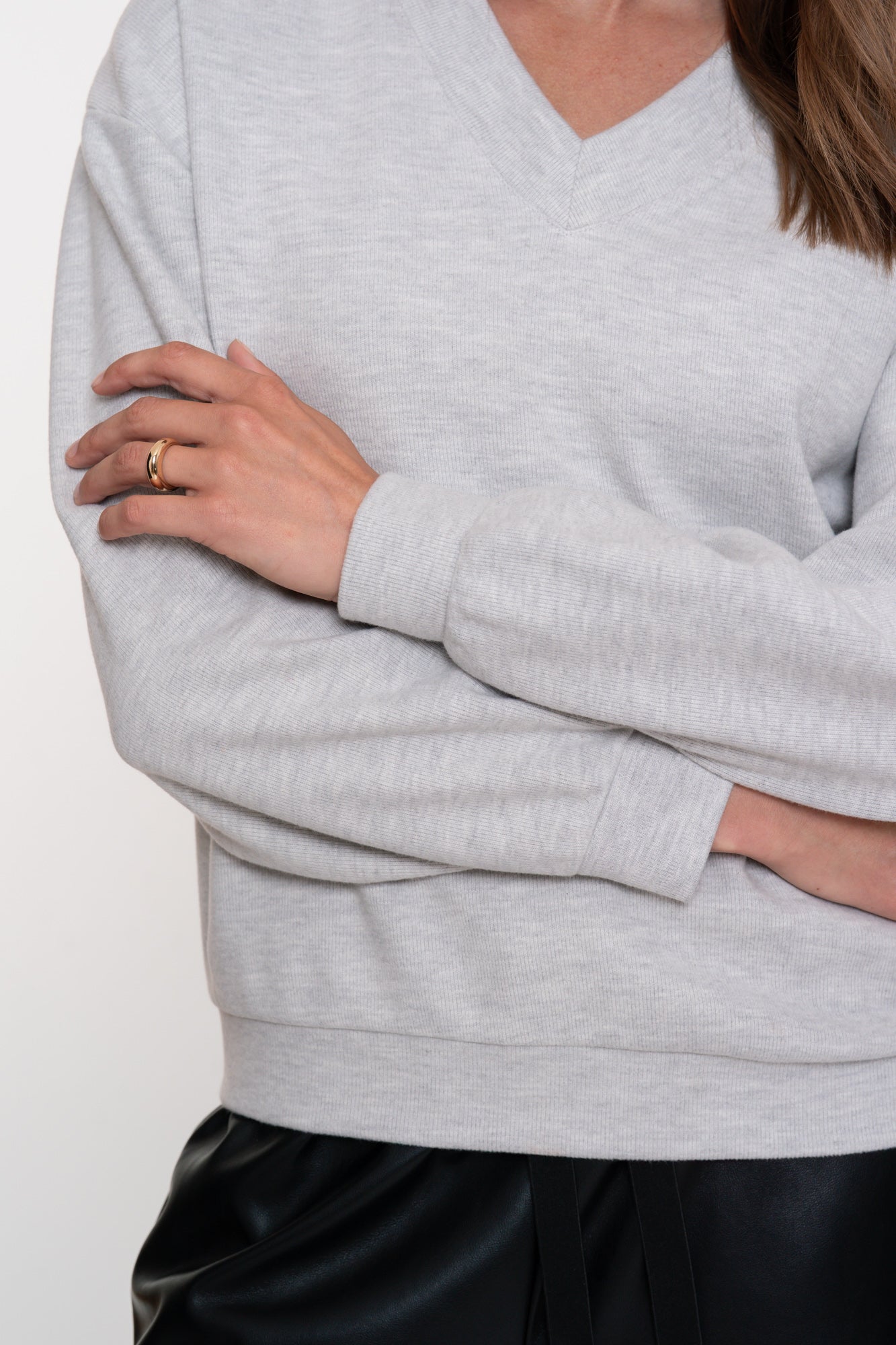 Geisha Damen-Melangepullover mit V-Ausschnitt