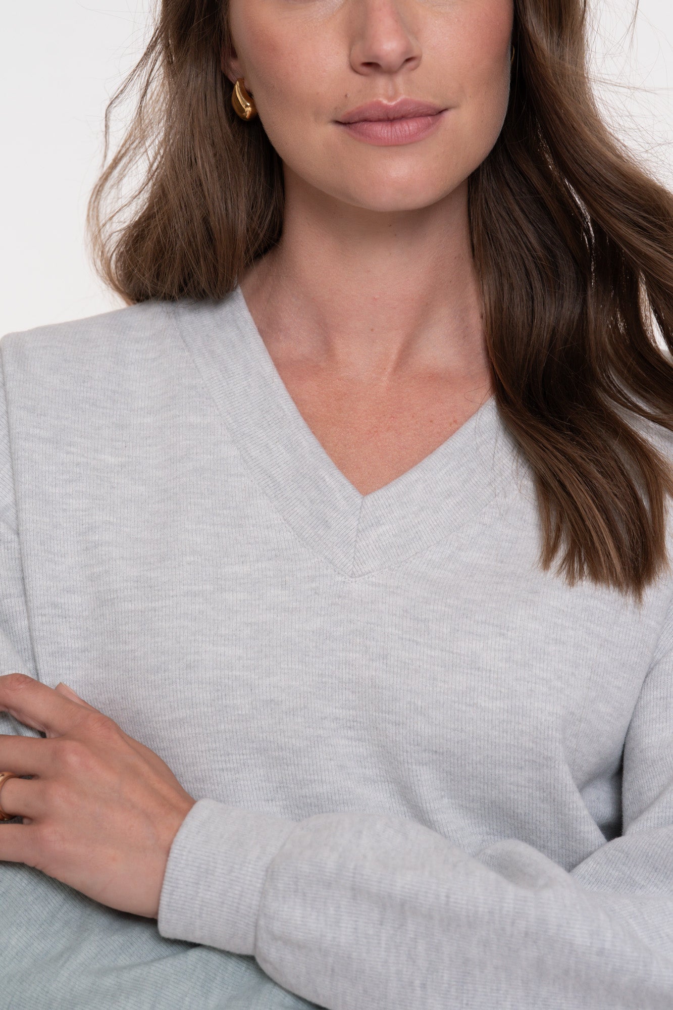 Geisha Damen-Melangepullover mit V-Ausschnitt