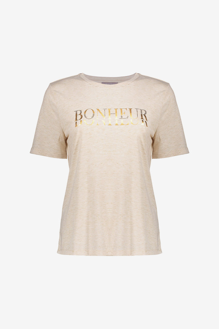 Geisha Damen-Melange-T-Shirt „Bonheur“